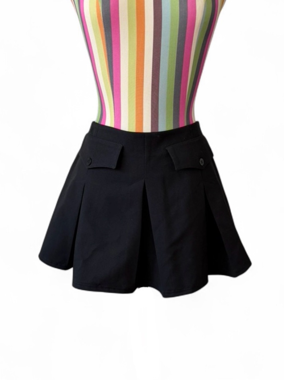 Vintage Item Black Pleated Micro Mini Skirt